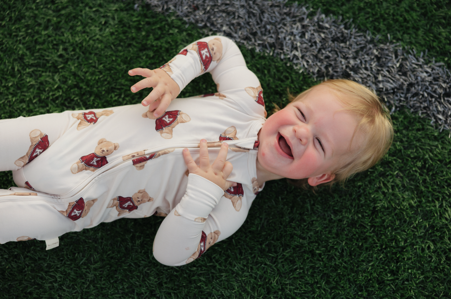 Vintage Teddy Bamboo Zip Pajamas