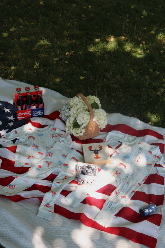 Coastal Americana Bamboo Zip Pajamas