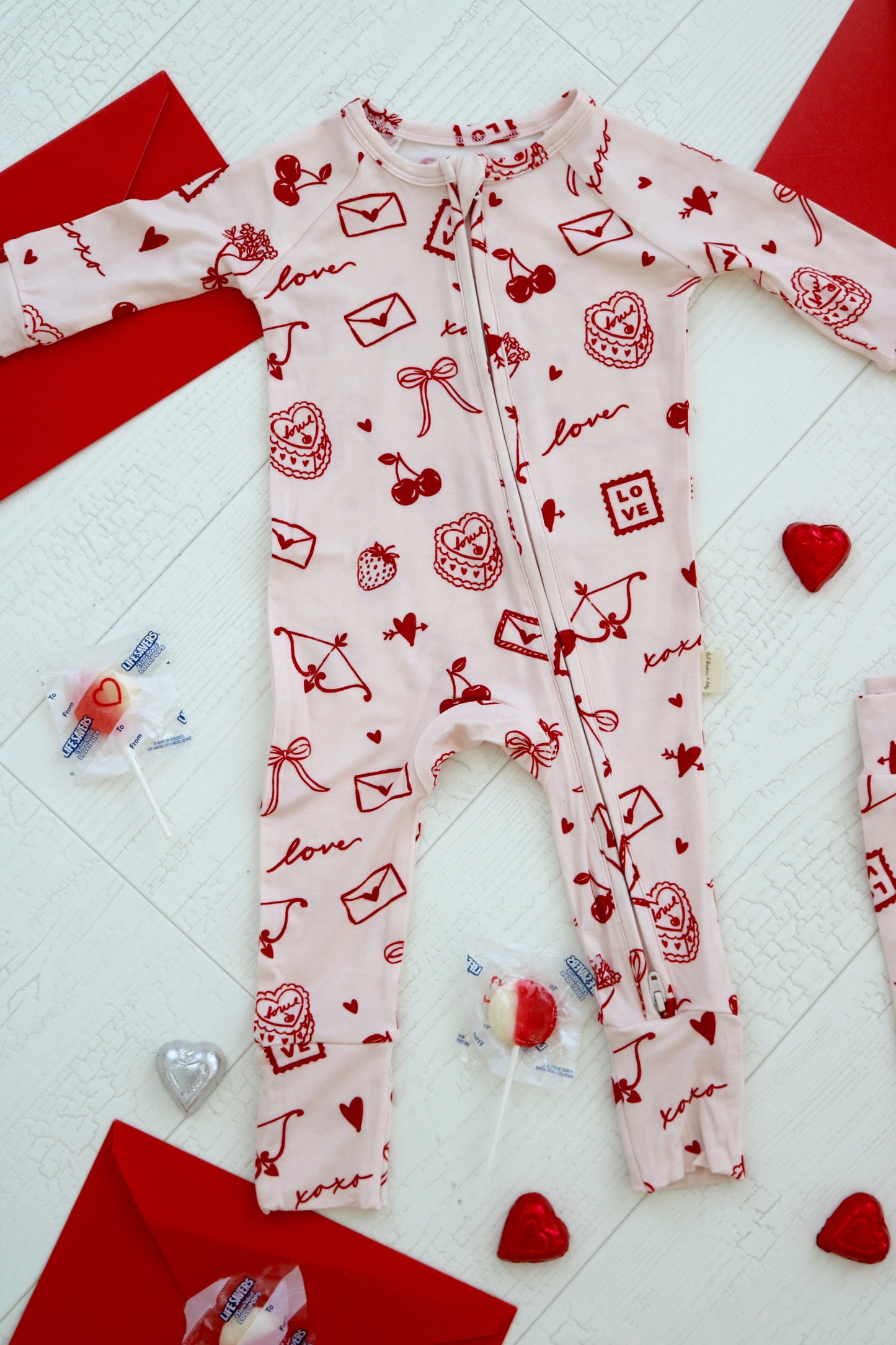 Love Letters Bamboo Zip Pajamas