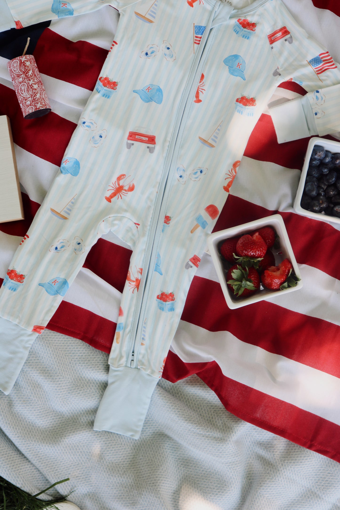 Coastal Americana Bamboo Zip Pajamas