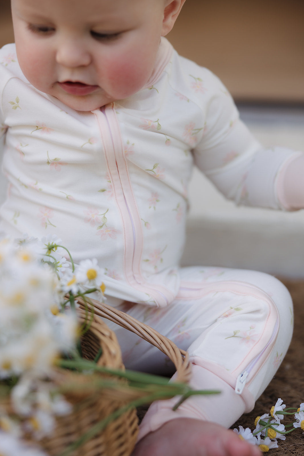 Sweet Daisy Bamboo Zip Pajamas