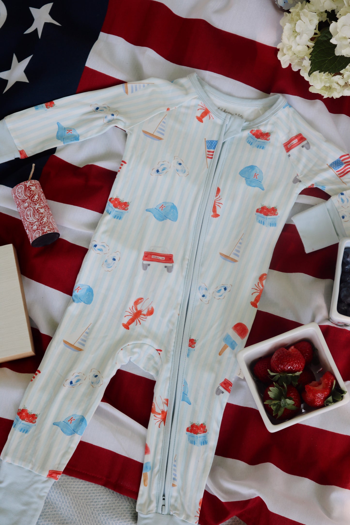 Coastal Americana Bamboo Zip Pajamas