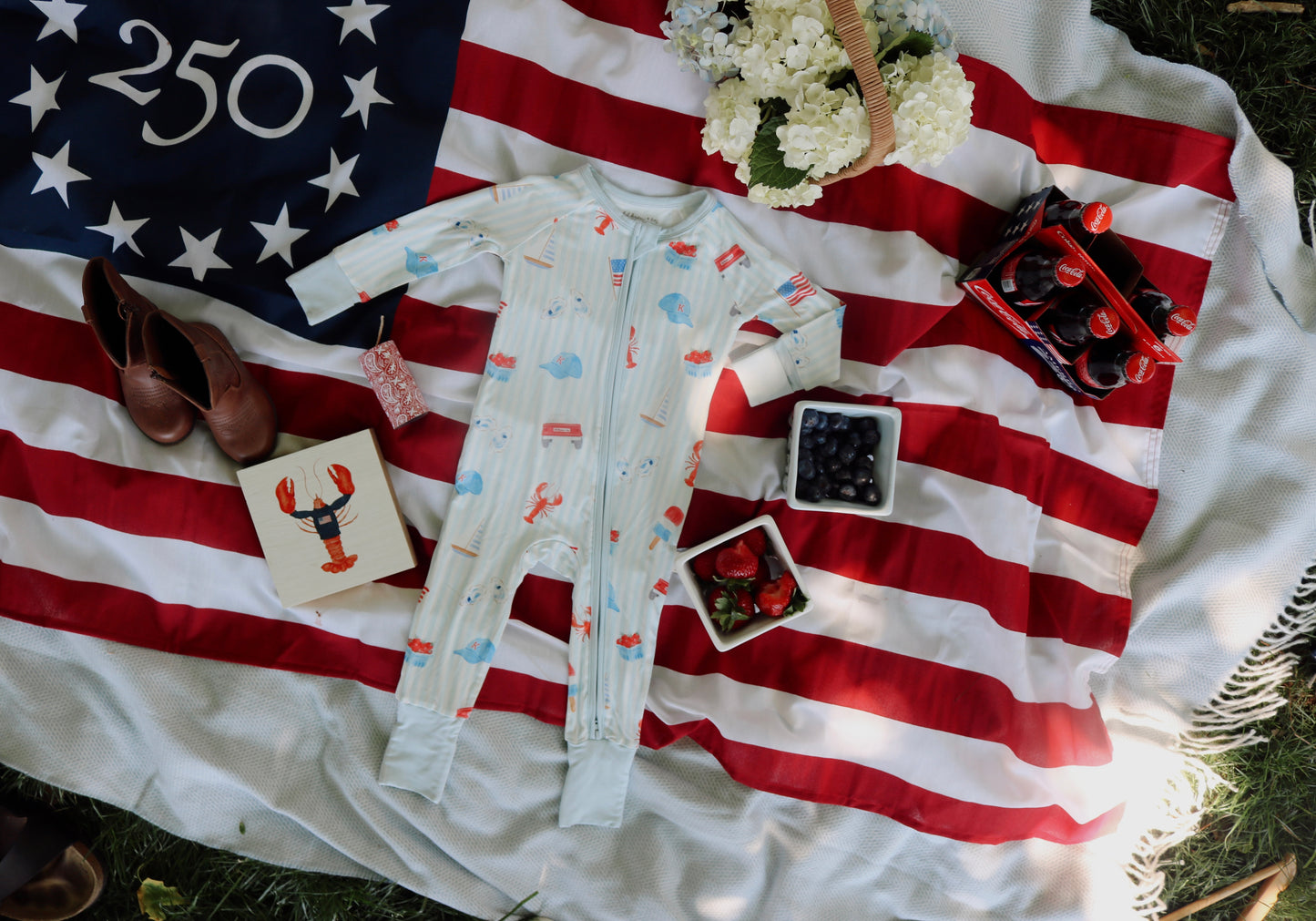 Coastal Americana Bamboo Zip Pajamas