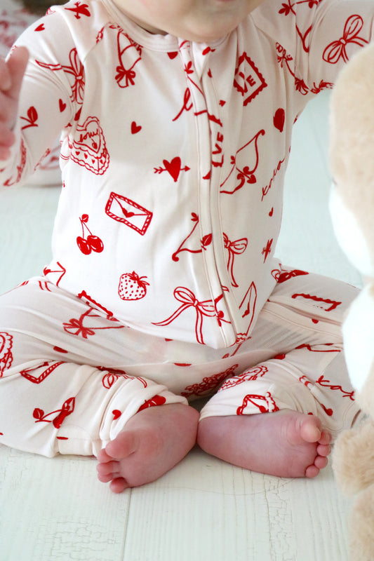 Love Letters Bamboo Zip Pajamas