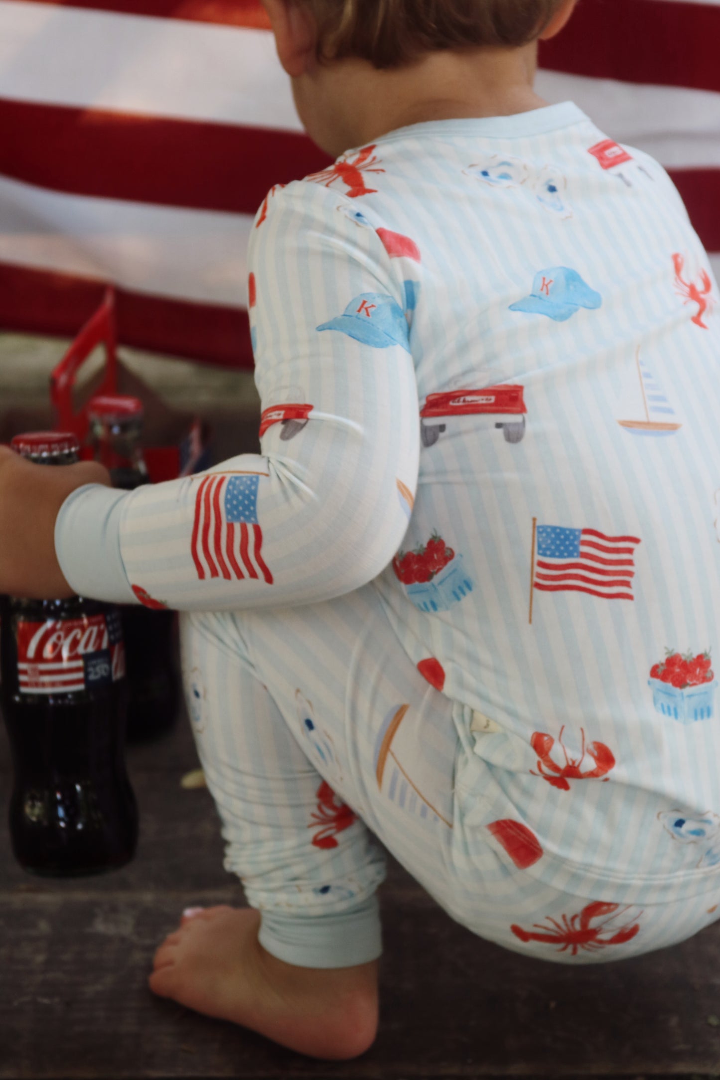 Coastal Americana Bamboo Zip Pajamas
