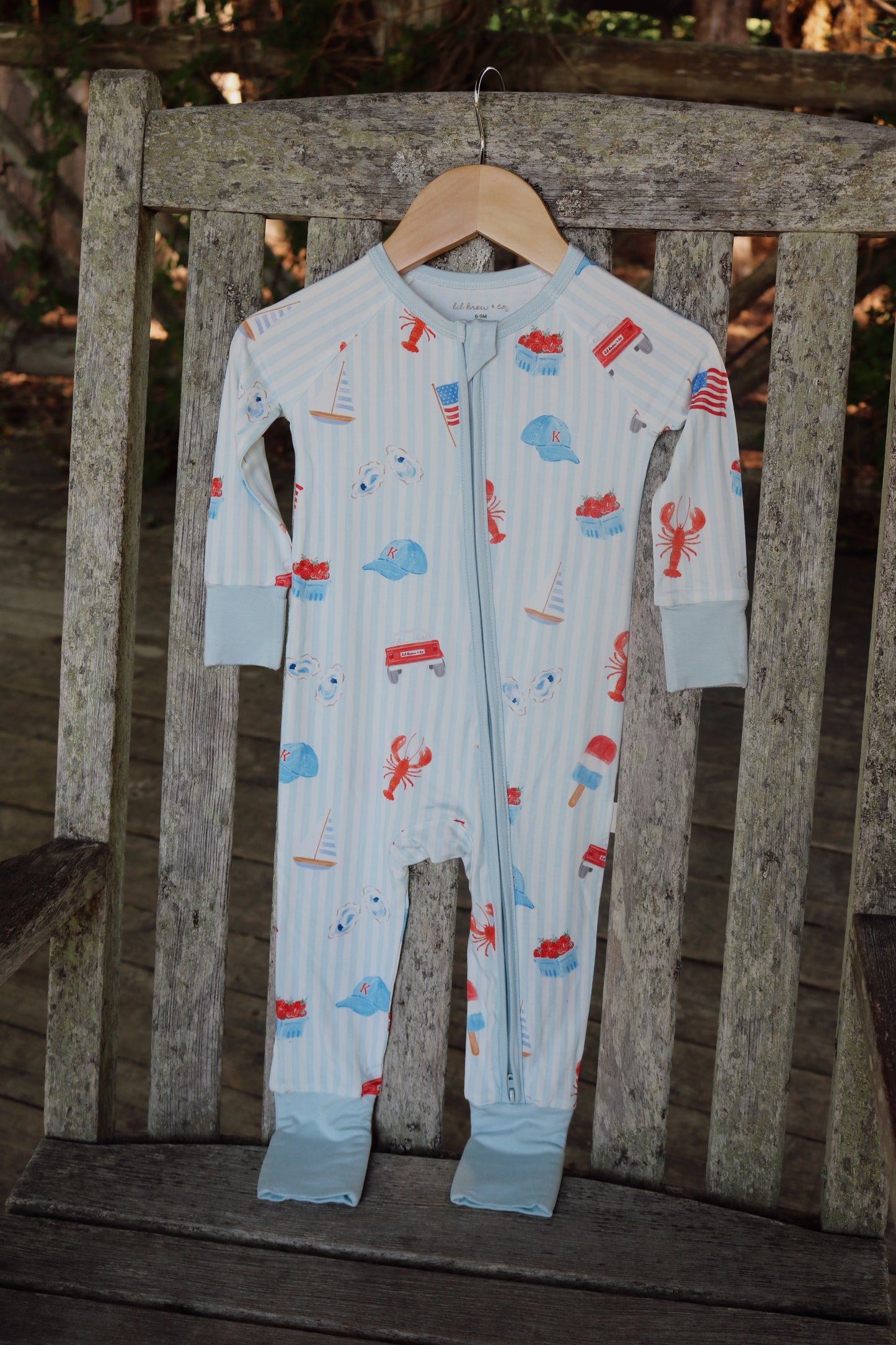 Coastal Americana Bamboo Zip Pajamas