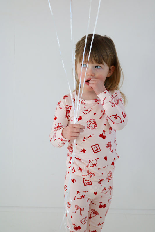 Love Letters Two Piece Bamboo Pajamas