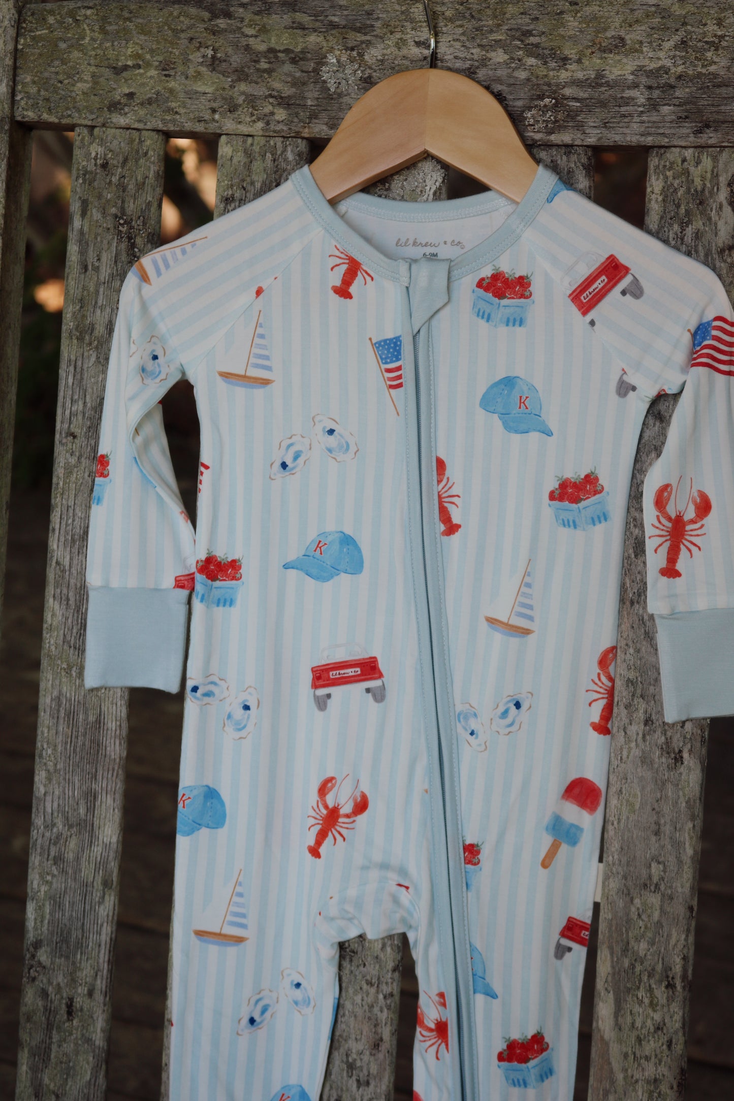 Coastal Americana Bamboo Zip Pajamas