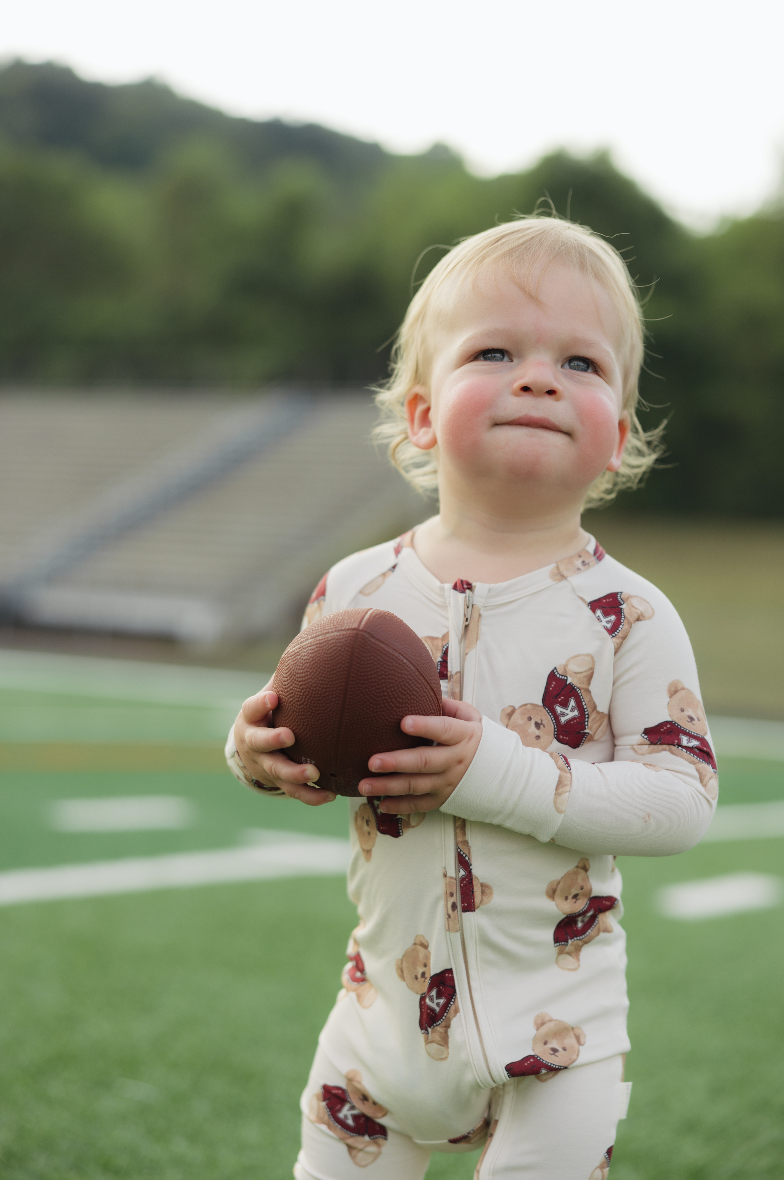 Vintage Teddy Bamboo Zip Pajamas