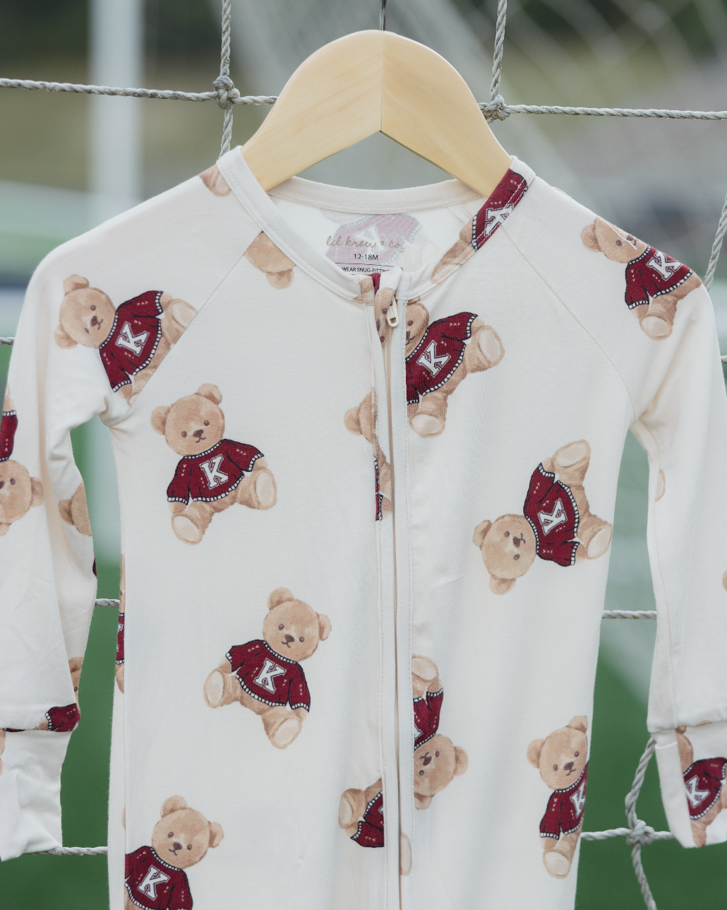 Vintage Teddy Bamboo Zip Pajamas