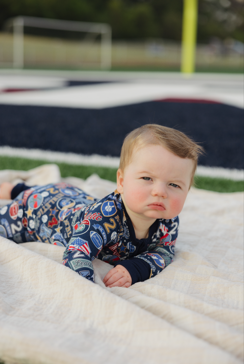 Varsity Blues Bamboo Zip Pajamas