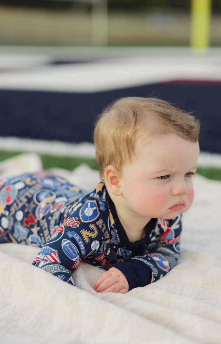 Varsity Blues Bamboo Zip Pajamas