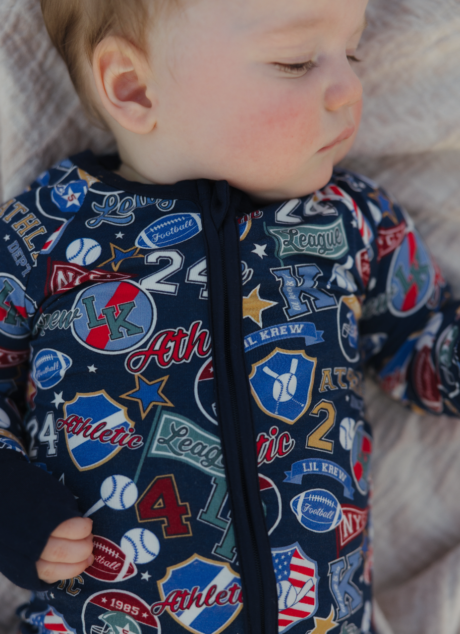 Varsity Blues Bamboo Zip Pajamas