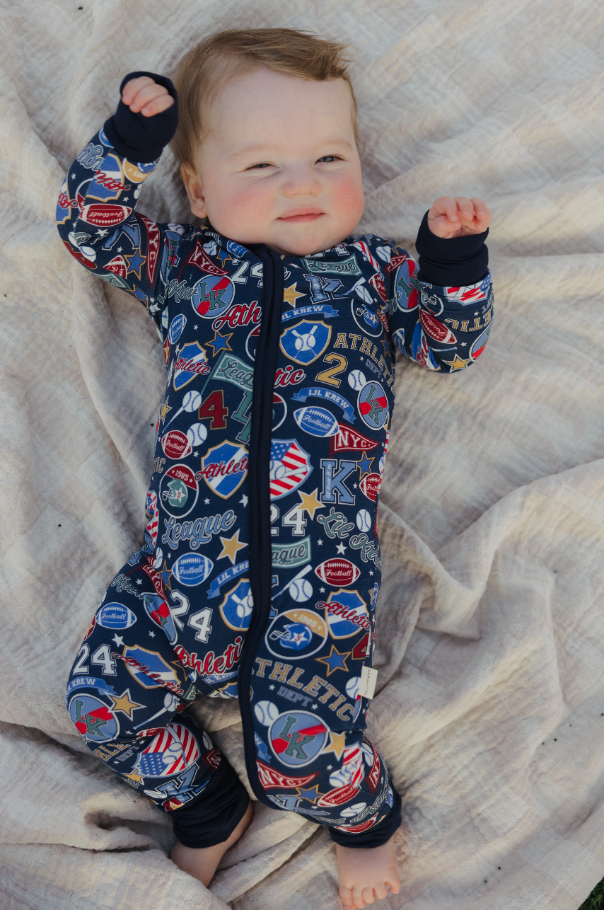Varsity Blues Bamboo Zip Pajamas